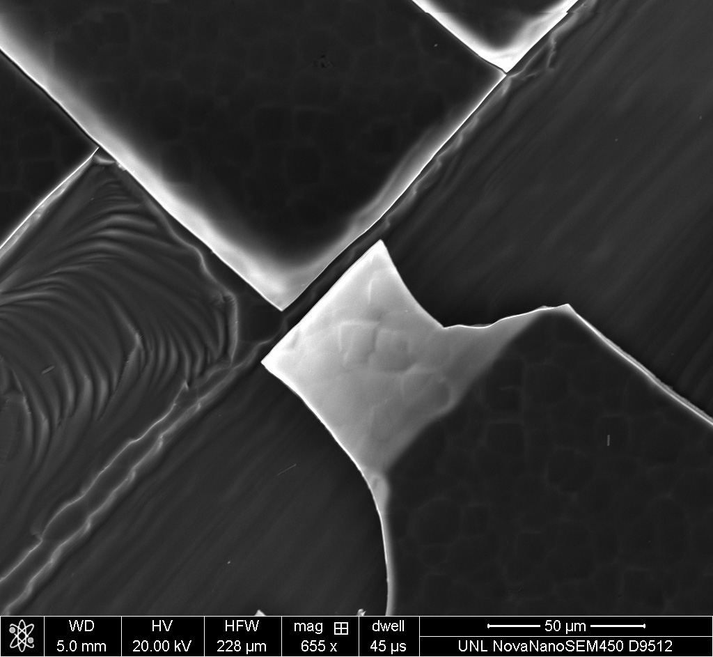 Si nanostructured film evaporated onto a Ti film (provided by Derek Sekora)