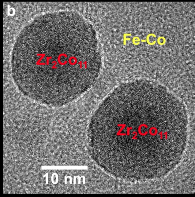 Zr2Co11 particles in Fe-Co matrix (provided by Pinaki Mukhdrjee)