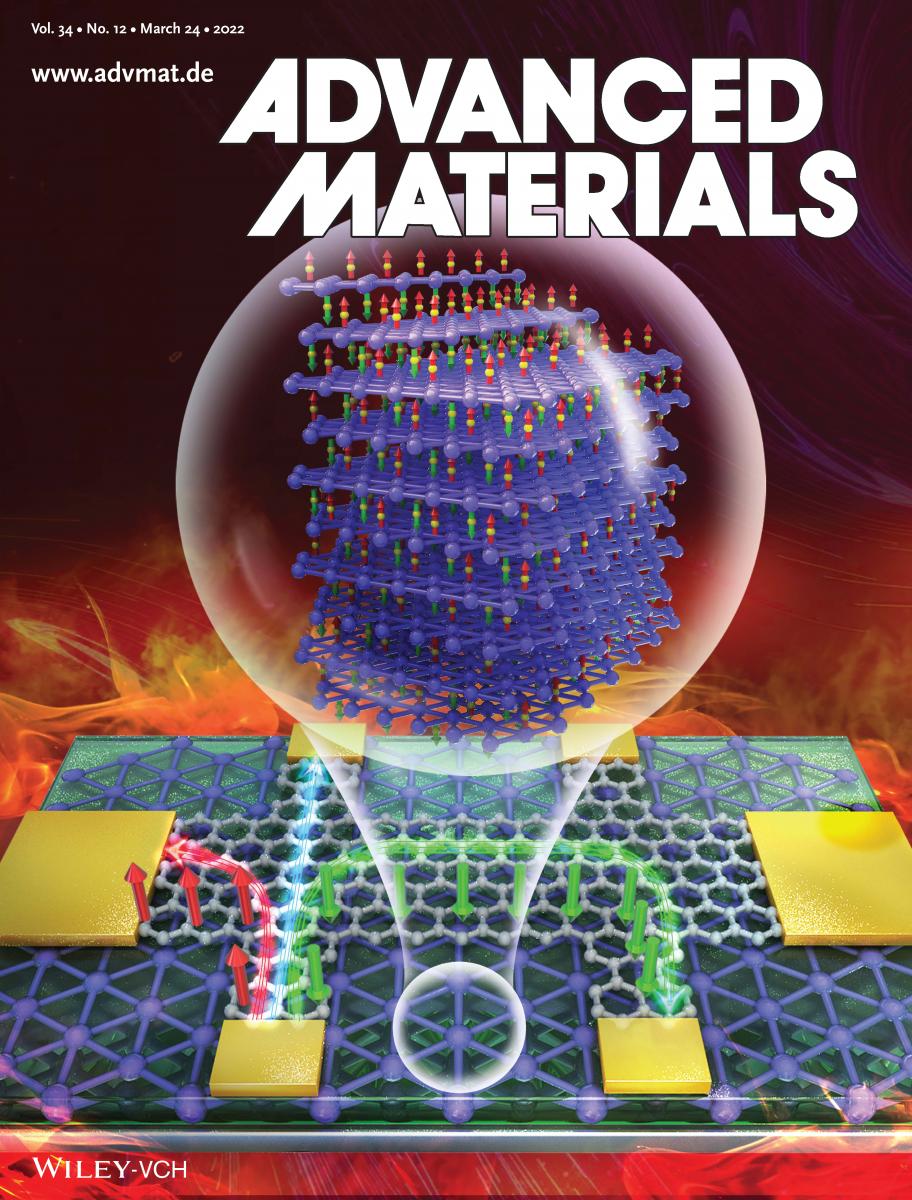 Back cover image of March 24, 2022 edition of Advanced Materials.