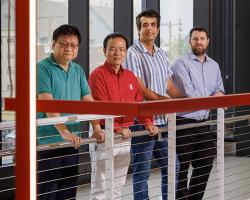 Nebraska Engineering researchers (from left) Yongfeng Lu, Bai Cui, Piyush Grover, and Keegan Moore.