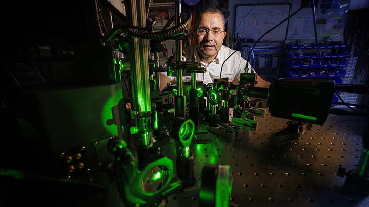 In his lab at the University of Nebraska-Lincoln College of Engineering, Abdelghani Laraoui works on improving scientific materials and processes for quantum sensing applications.